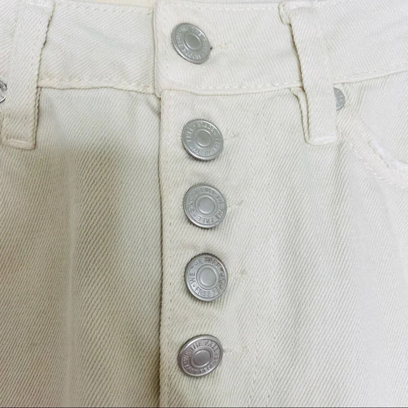 We The Free Free People Off White Distressed Denim Mini Skirt Size 25 - Picture 5 of 11